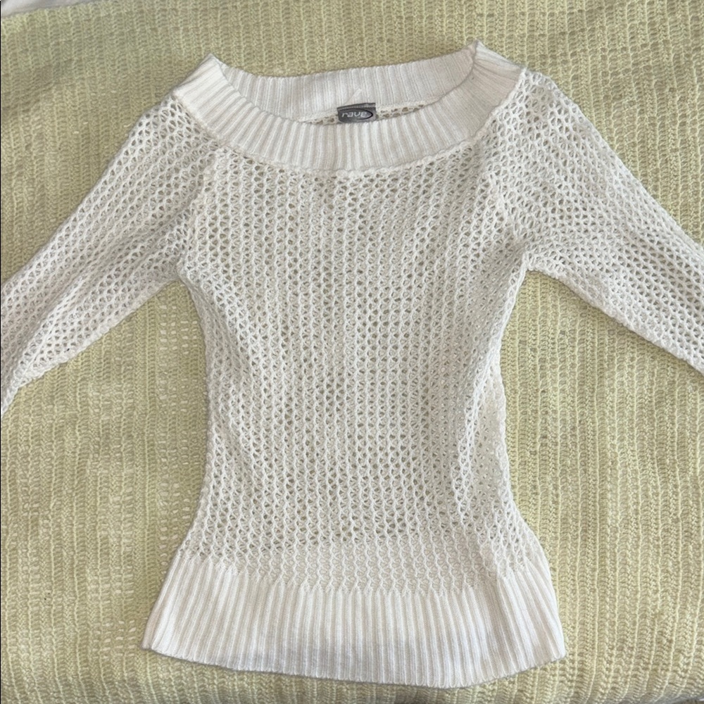 Rave White Knit Sweater